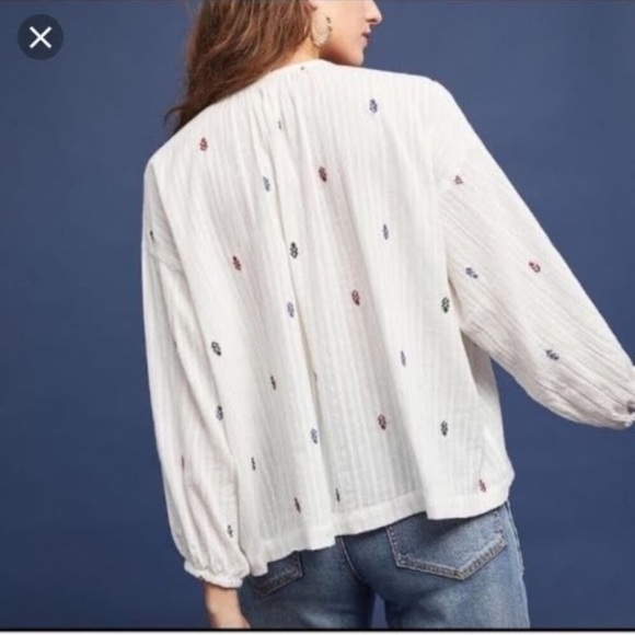 ANTHROPOLOGIE AKEMI & KIN BUTTON FRONT EMBROIDERY. Size small - Picture 2 of 7